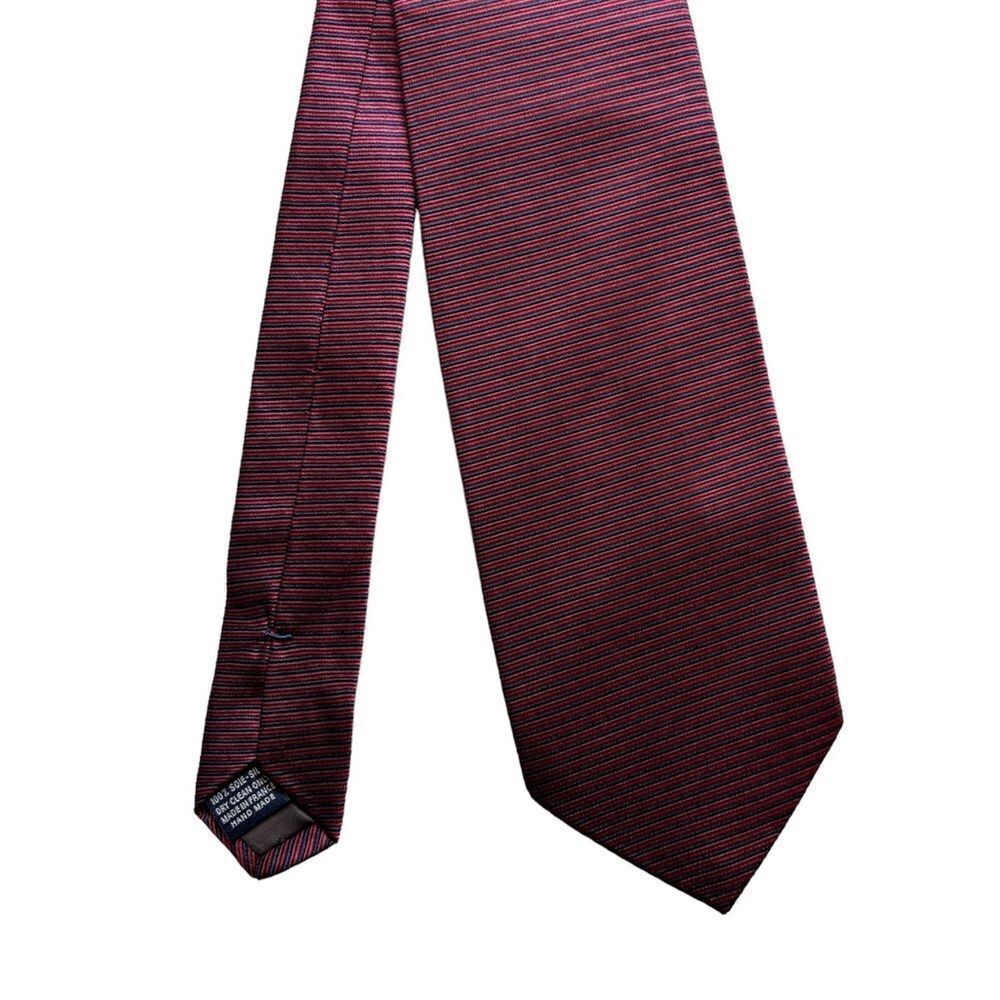 Daniel Cremieux Sevenfold 100% Silk Red Blue Tie Made in Italy